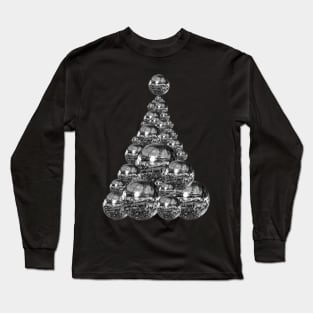 70s Silver Disco Ball Christmas Tree Long Sleeve T-Shirt